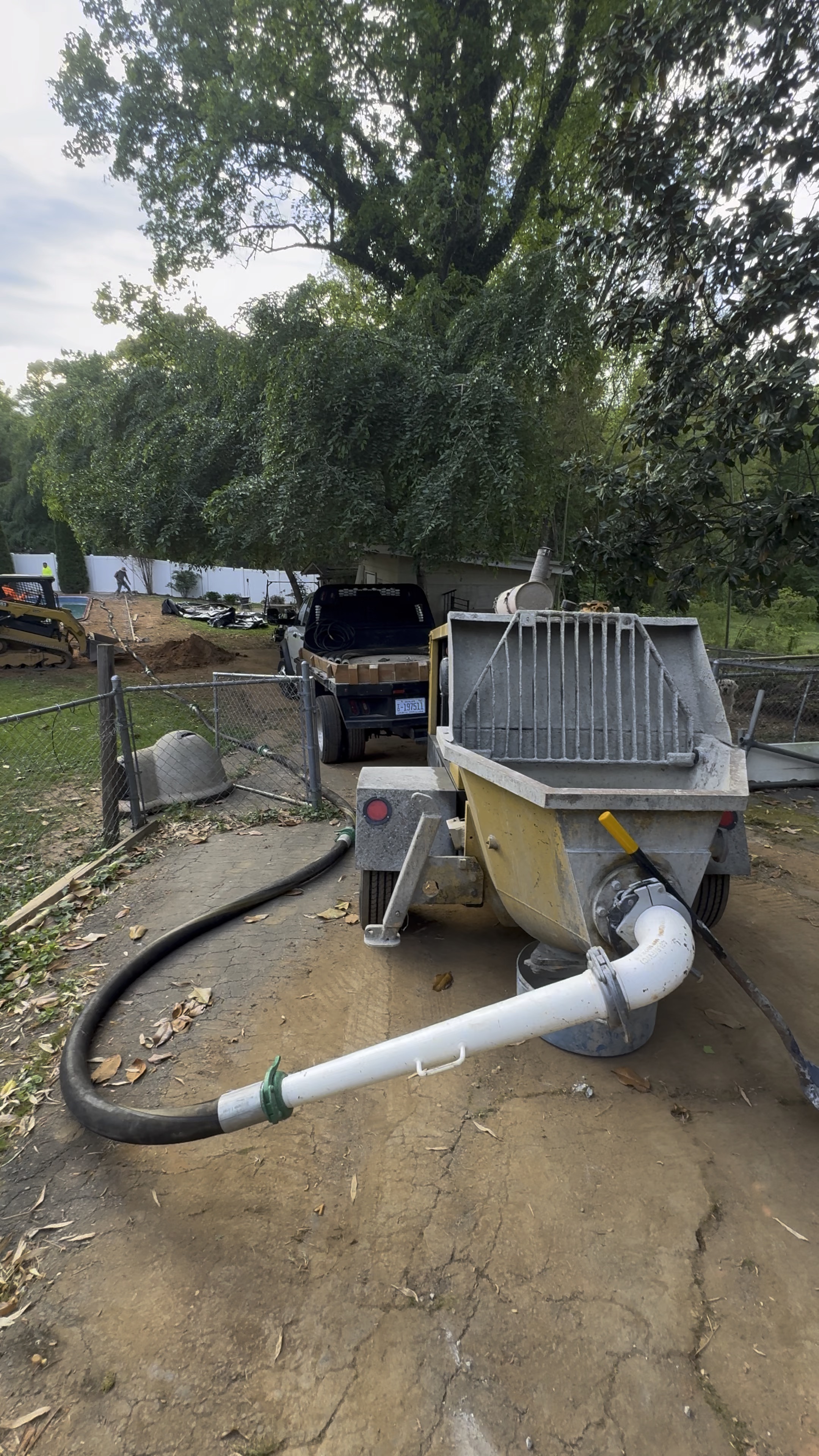Concrete setup for residential concrete placement